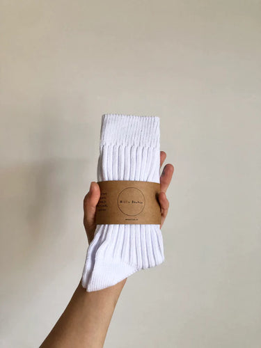 Ribbed Cotton High Socks