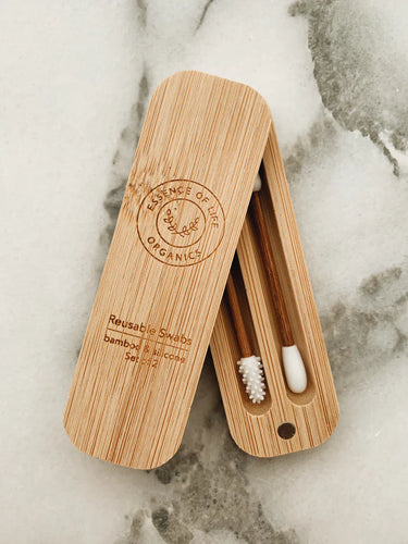 Bamboo and Silicone Reusable Swabs