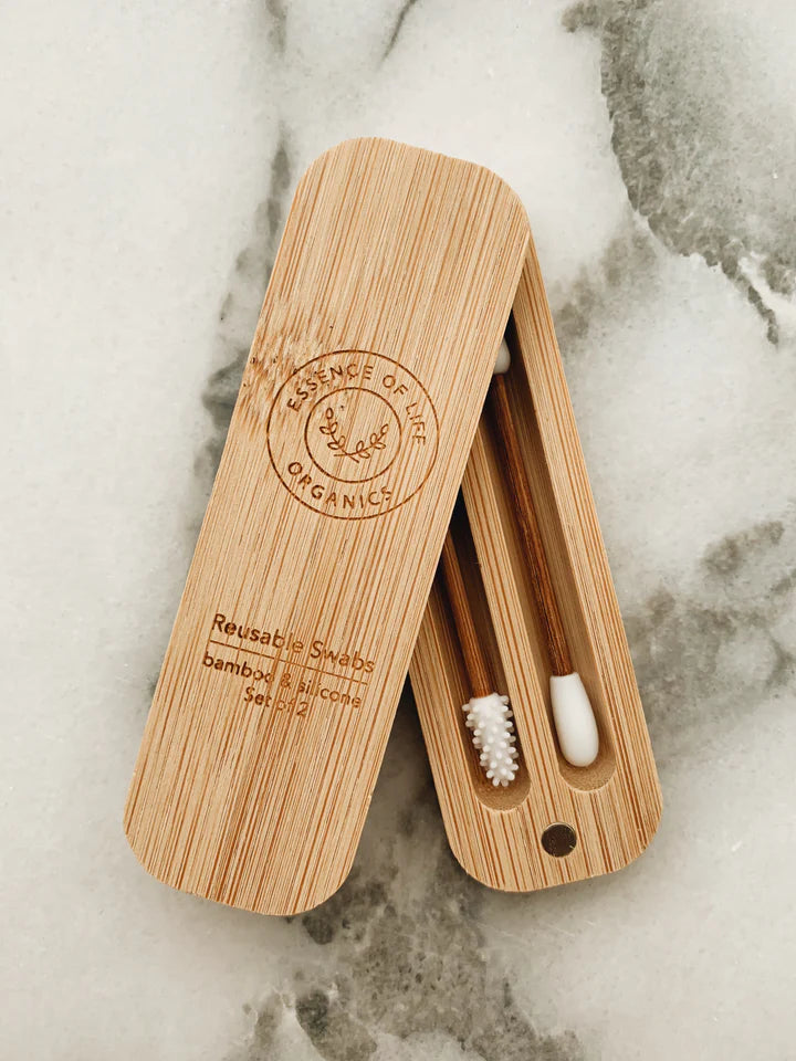 Bamboo and Silicone Reusable Swabs