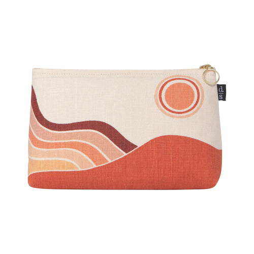 Wave Linen Cosmetic Bag-Small
