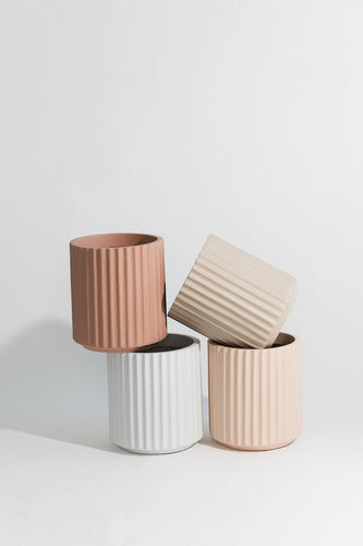 Scallop Cylinder Plant Pot